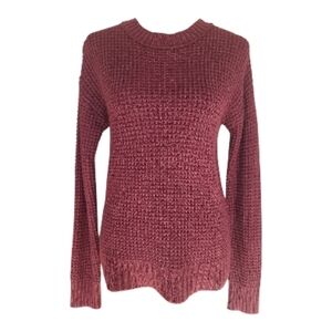SO Women's Burgundy Crew Neck Sweater
